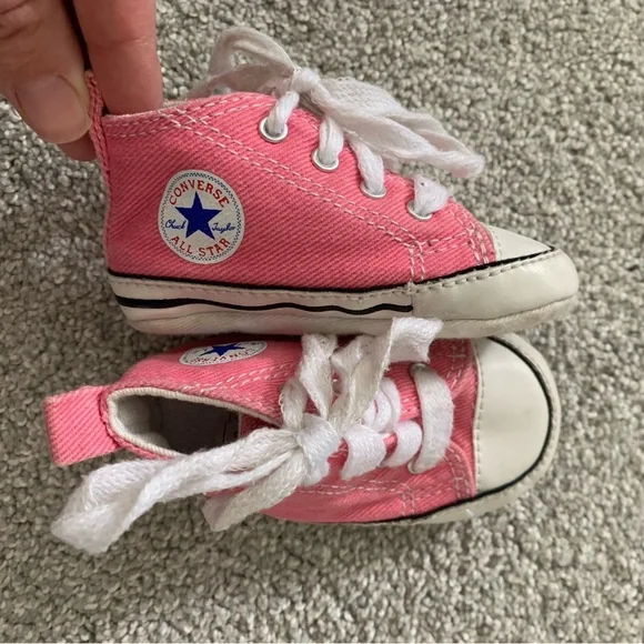 Pink Baby Converse Sneakers, size 2 - Picture 3 of 6